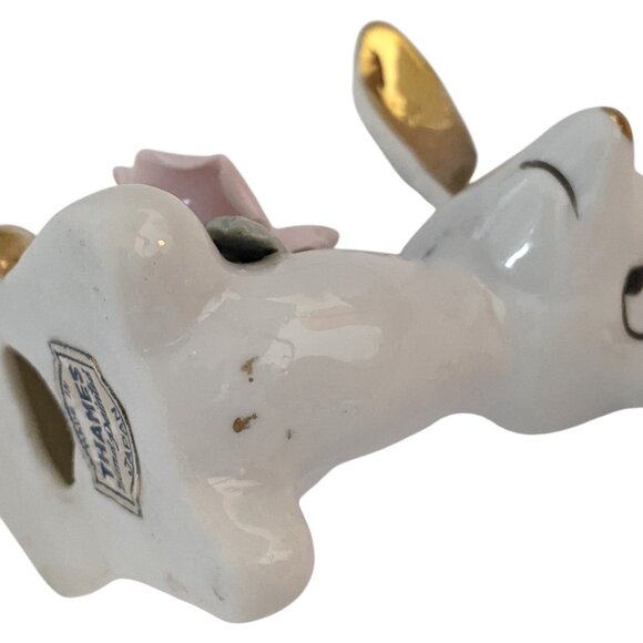 Thames Deer Figurines Set of 2 White Gold Tone Pink Mid Century Vtg Japan - Picture 10 of 16